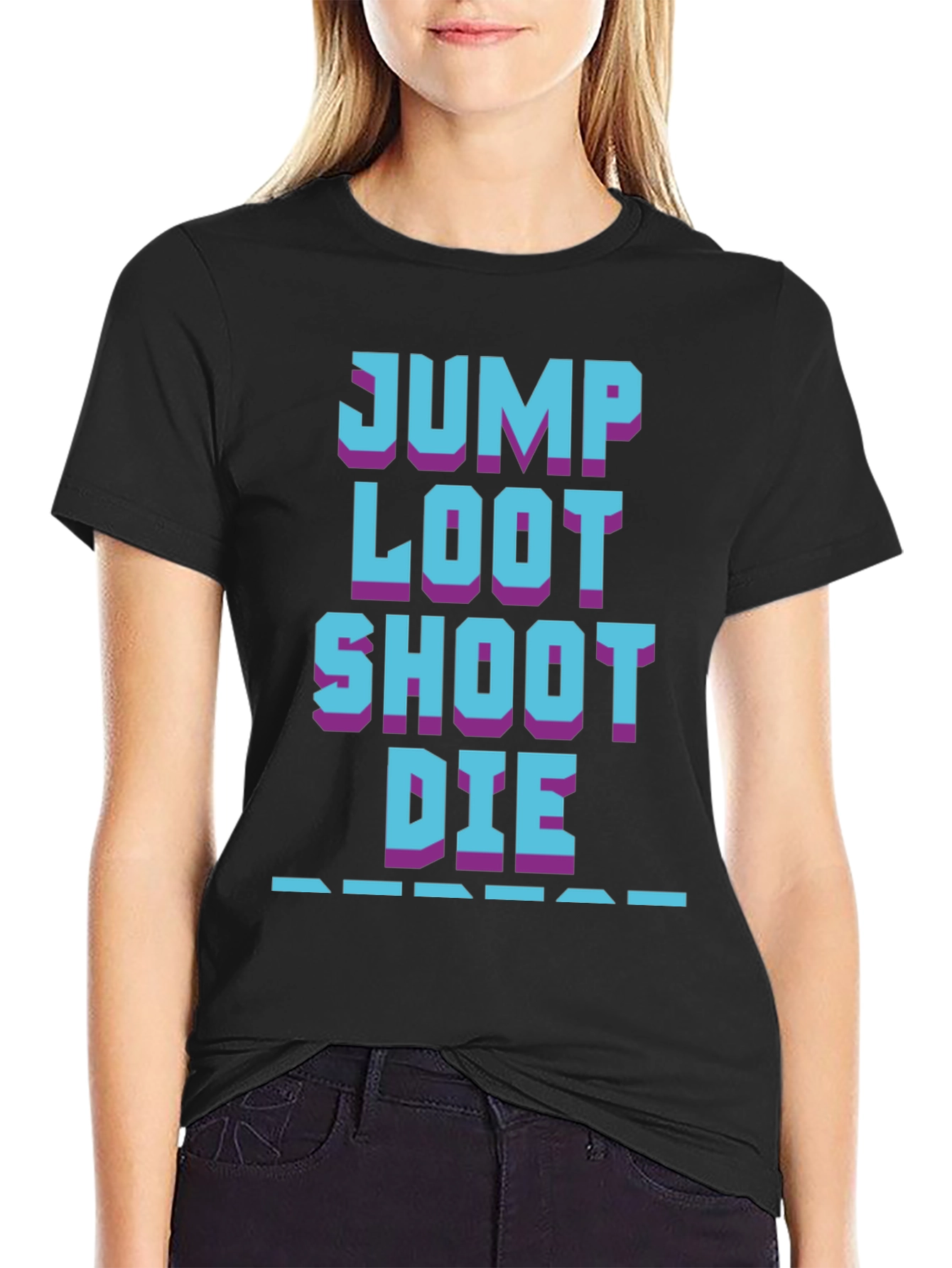Gamers Life Tee: Jump Loot Shoot Die Repeat T-Shirt