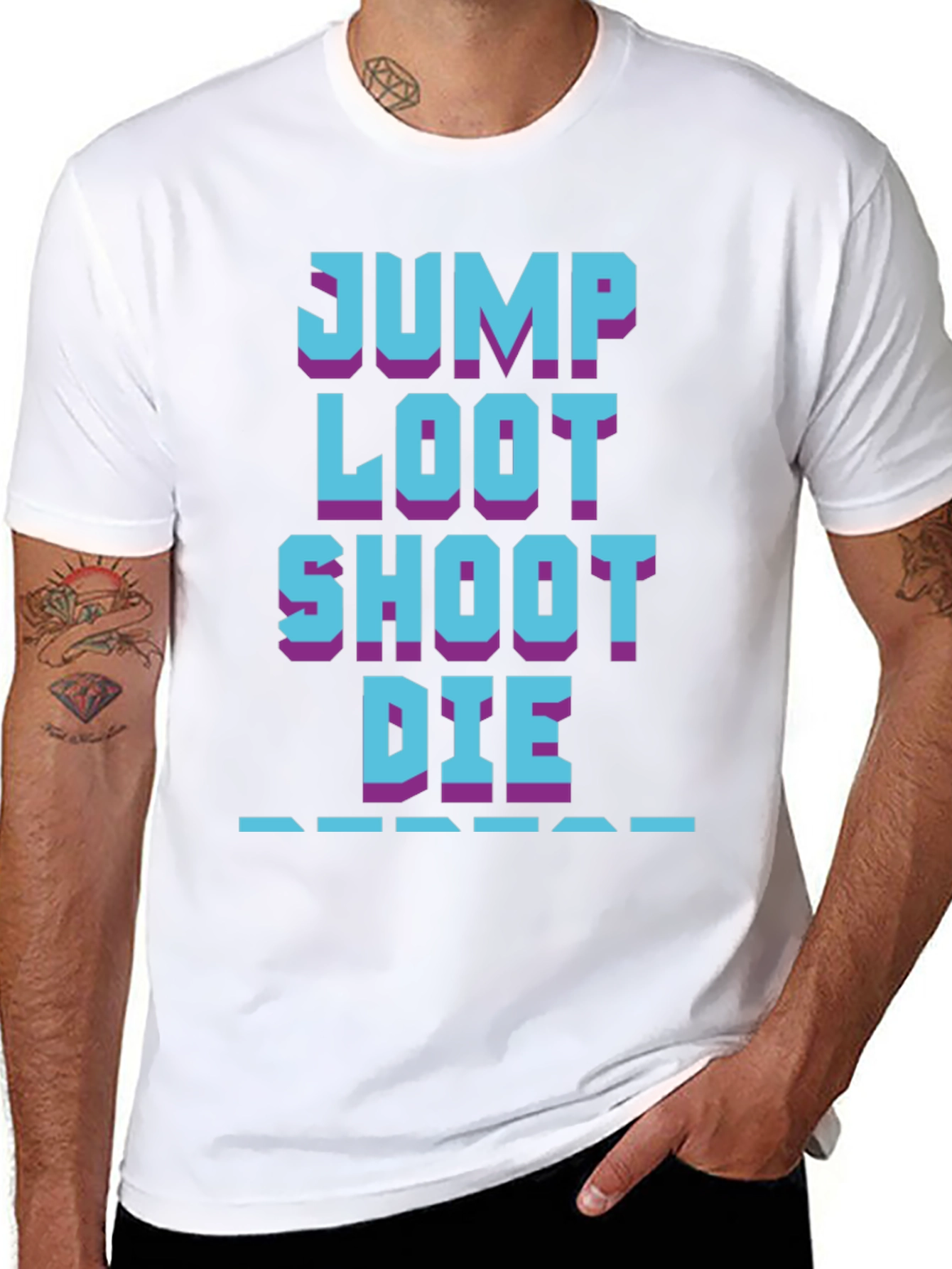 Gamers Life Tee: Jump Loot Shoot Die Repeat T-Shirt