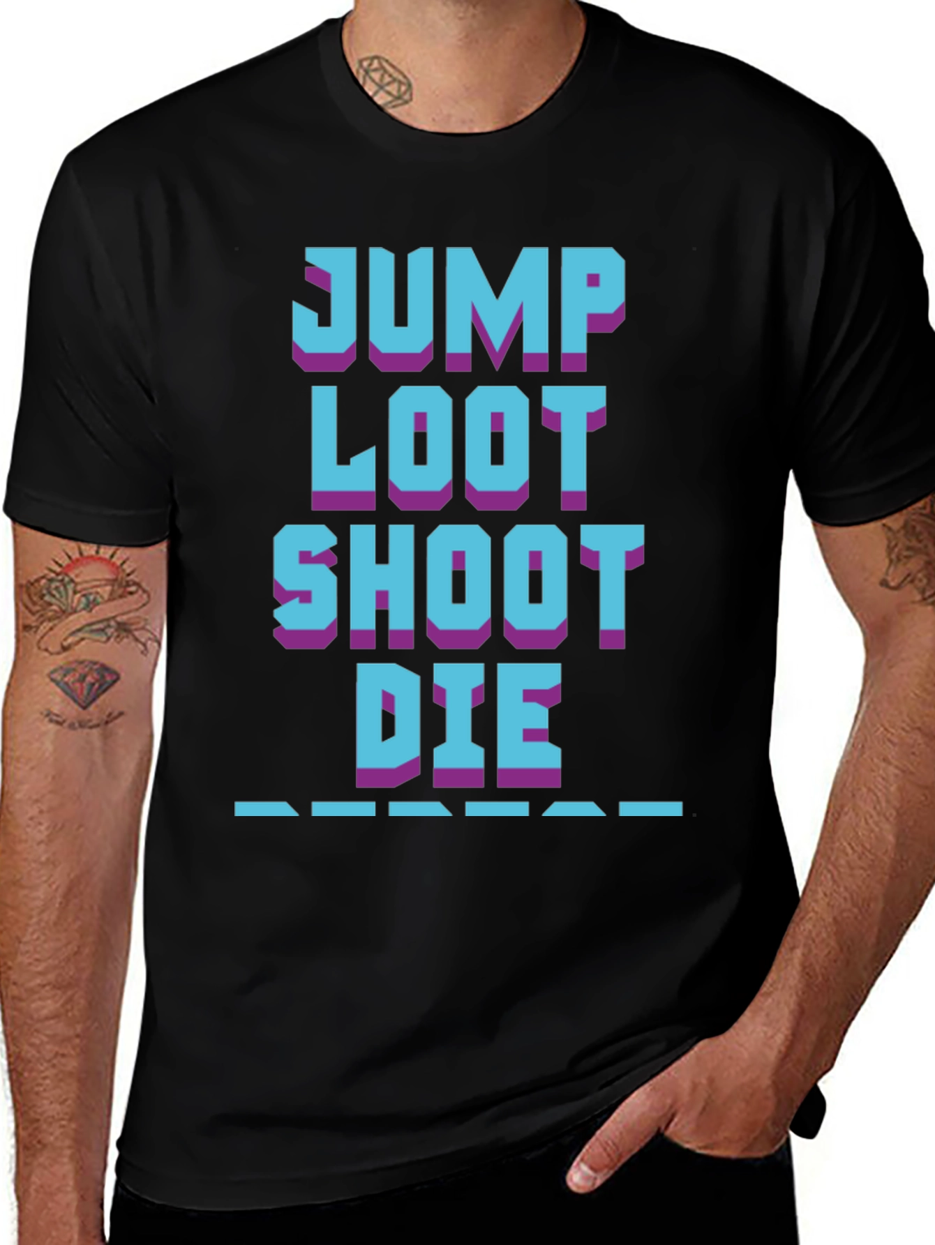 Gamers Life Tee: Jump Loot Shoot Die Repeat T-Shirt