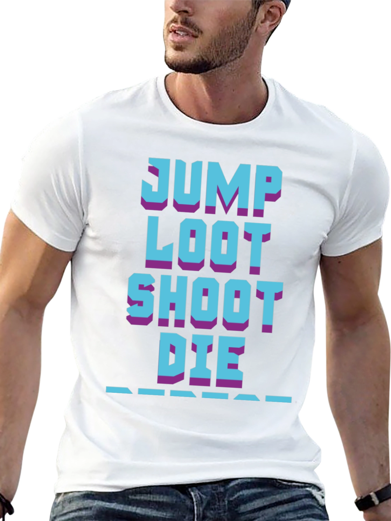 Gamers Life Tee: Jump Loot Shoot Die Repeat T-Shirt