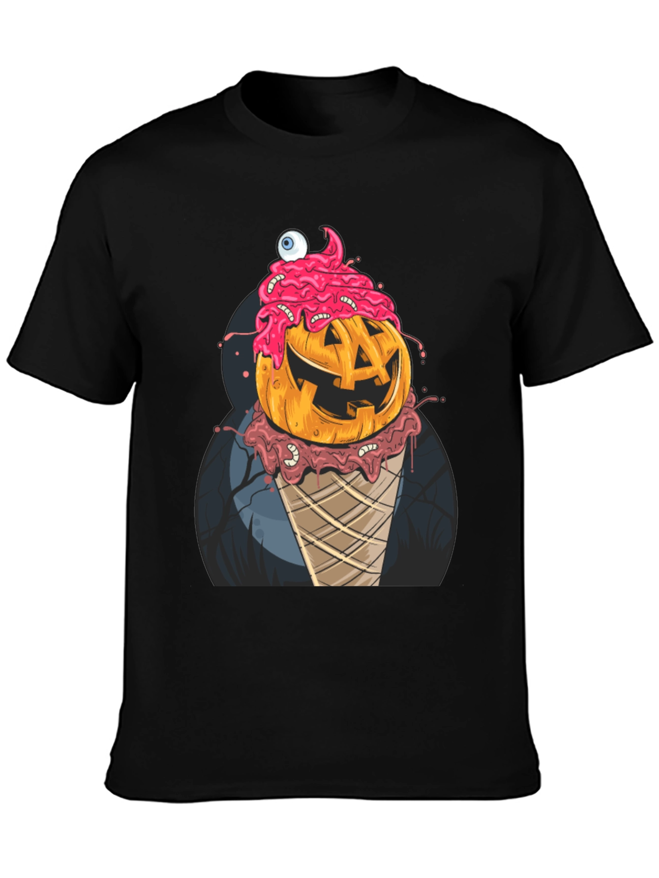 Spooky Pumpkin Ice Cream T-Shirt - Halloween Fun