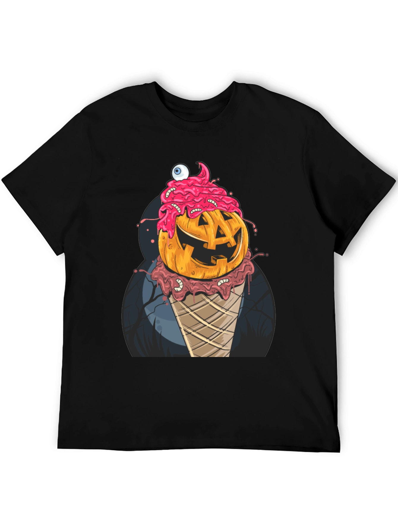 Spooky Pumpkin Ice Cream T-Shirt - Halloween Fun