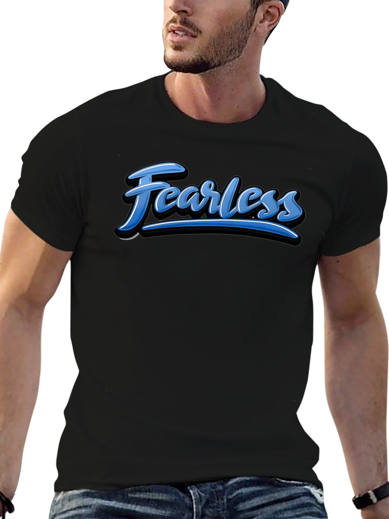 Fearless Graphic Tee - Stylish Mens Black T-Shirt