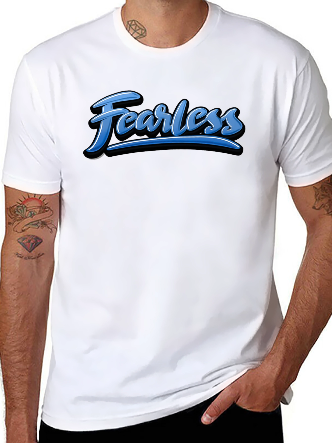 Fearless Graphic Tee - Stylish Mens Black T-Shirt