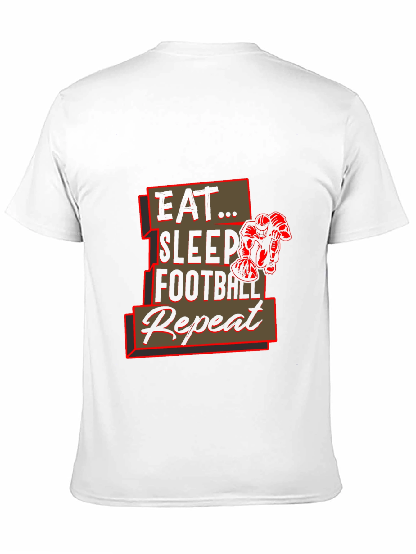 Eat Sleep Football Repeat Black Graphic Tee