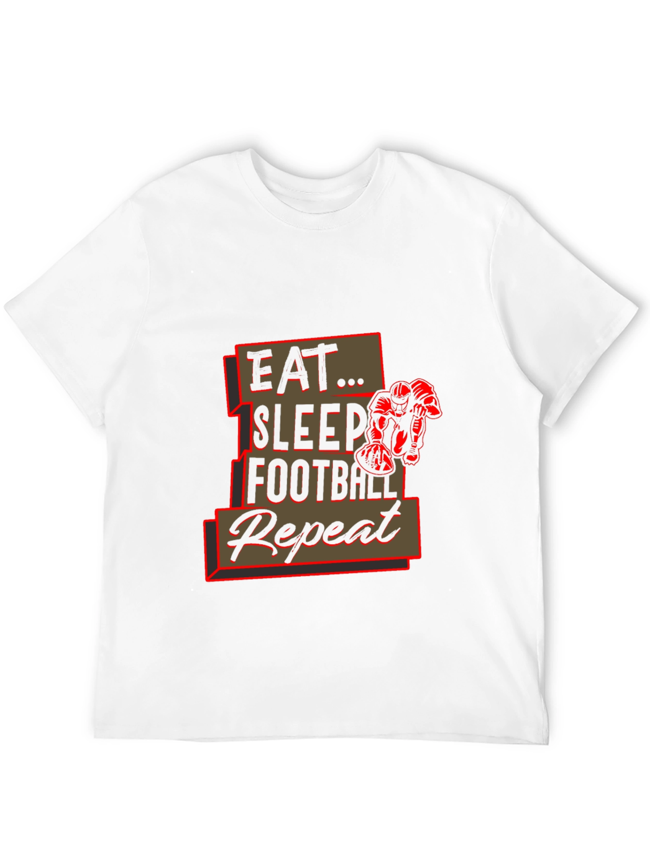 Eat Sleep Football Repeat Black Graphic Tee