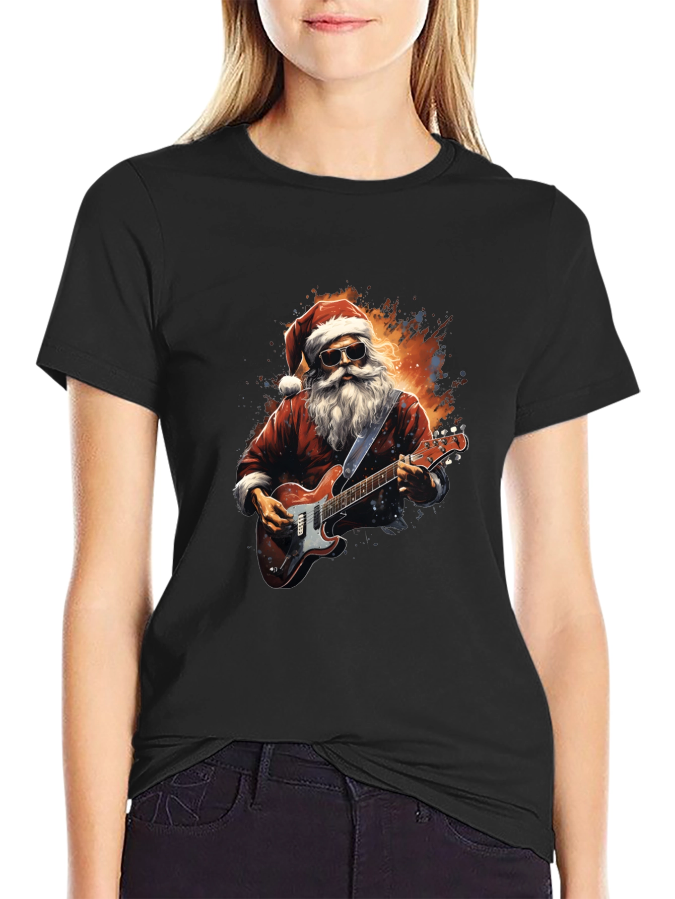 Rockin Santa Graphic Tee - Holiday Style!