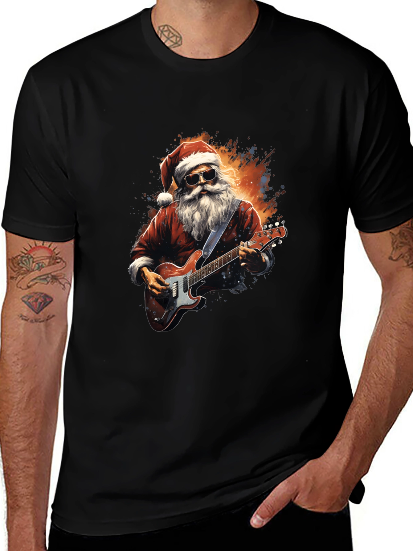 Rockin Santa Graphic Tee - Holiday Style!