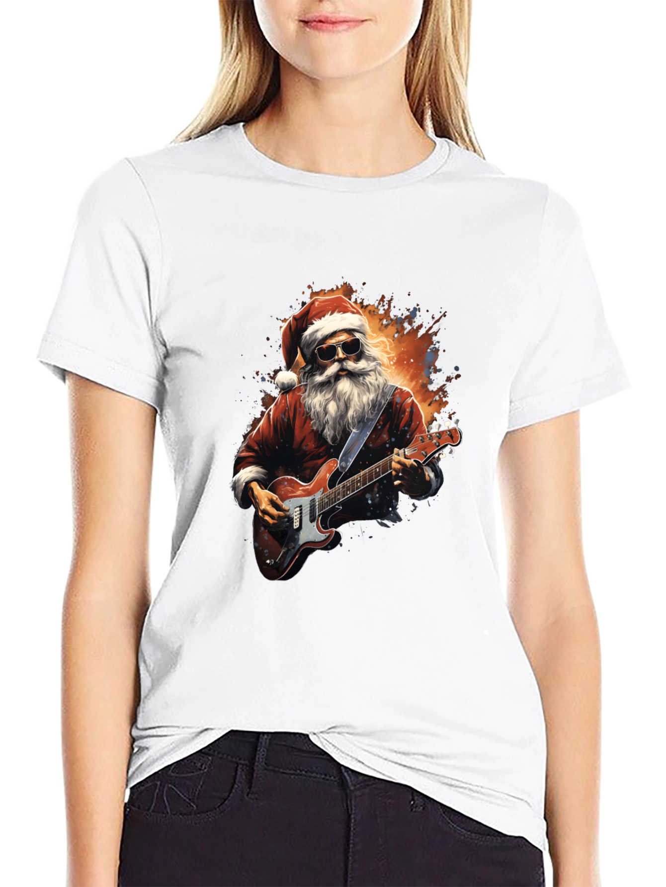 Rockin Santa Graphic Tee - Holiday Style!