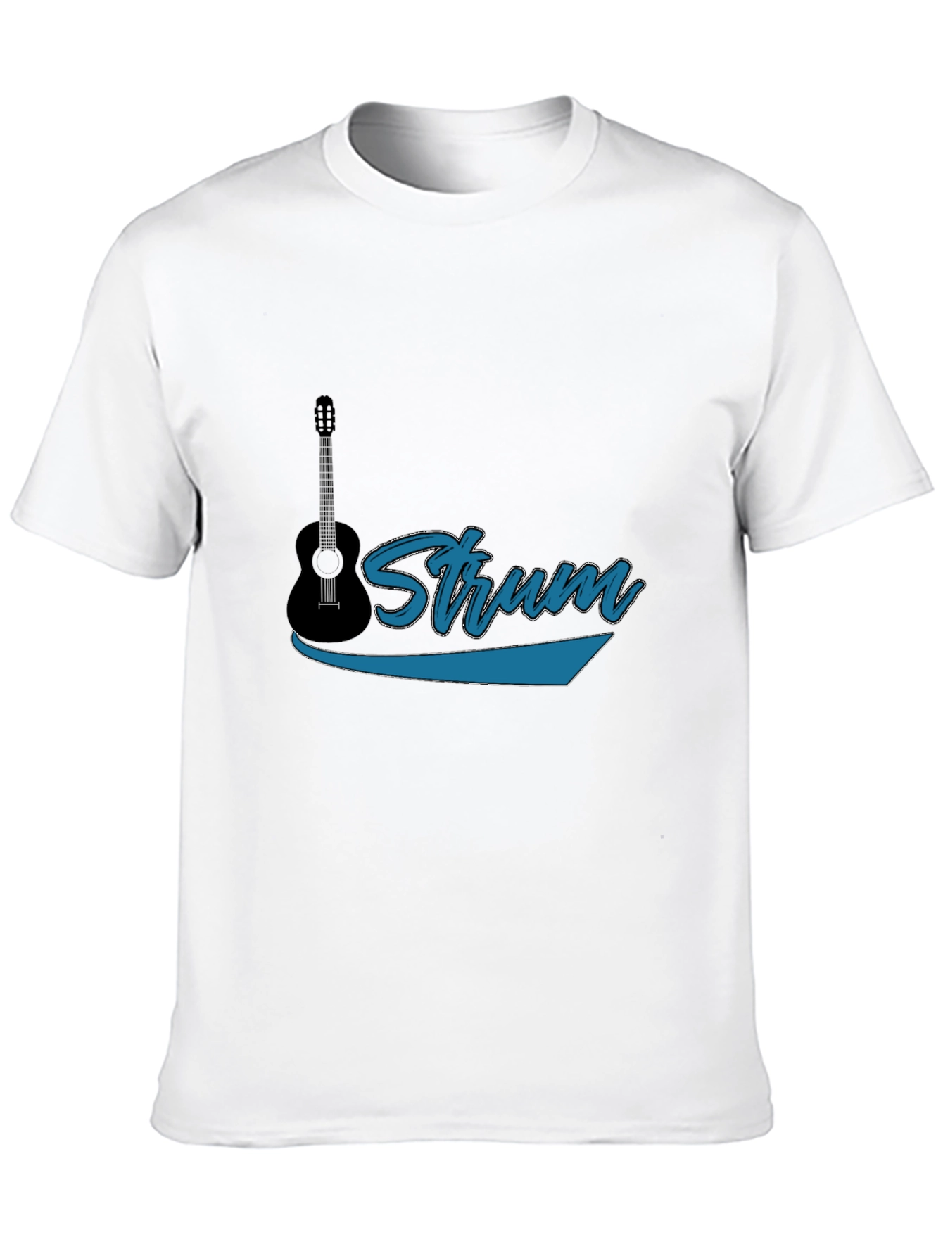 Strum Guitar Black T-Shirt - Music Lover Tee