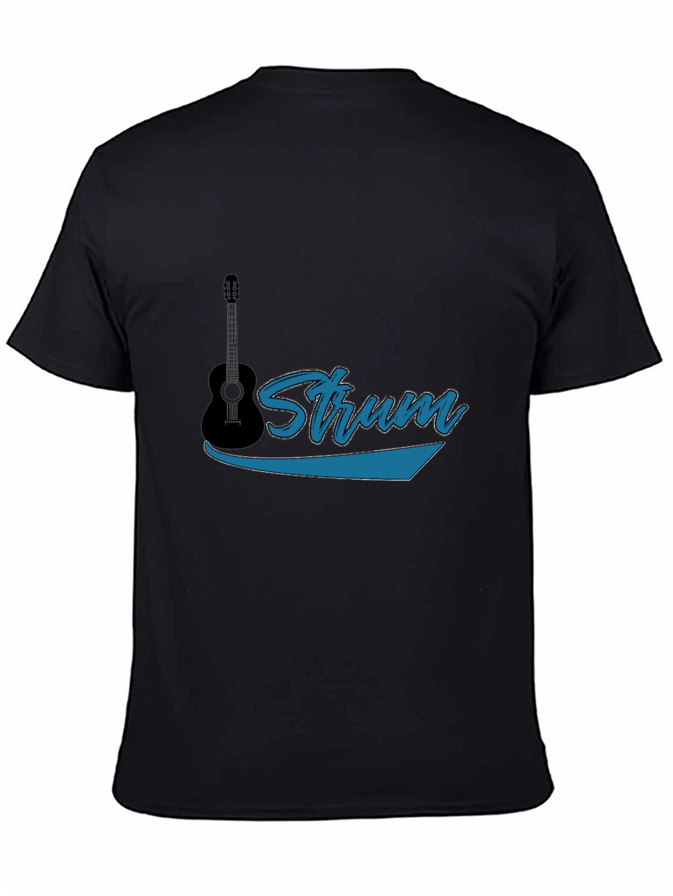Strum Guitar Black T-Shirt - Music Lover Tee