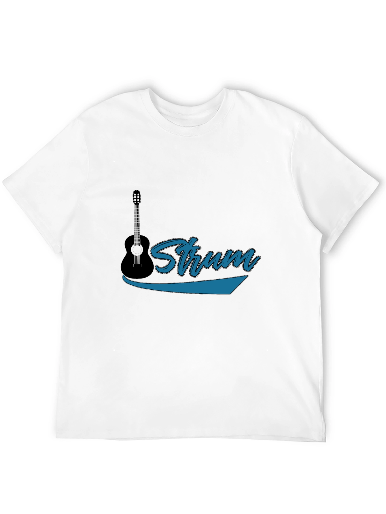 Strum Guitar Black T-Shirt - Music Lover Tee