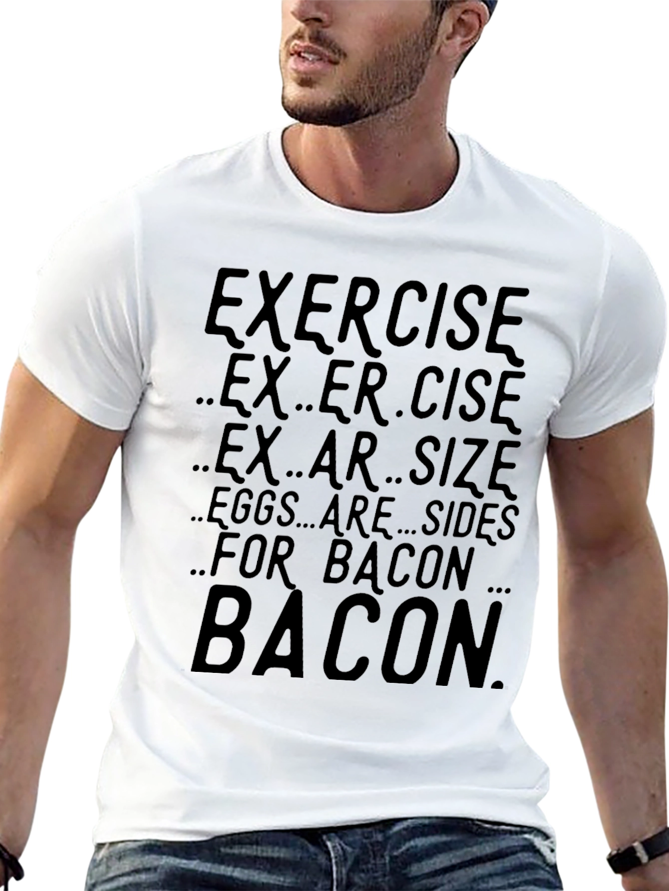 Exercise? Bacon Mens Graphic T-Shirt