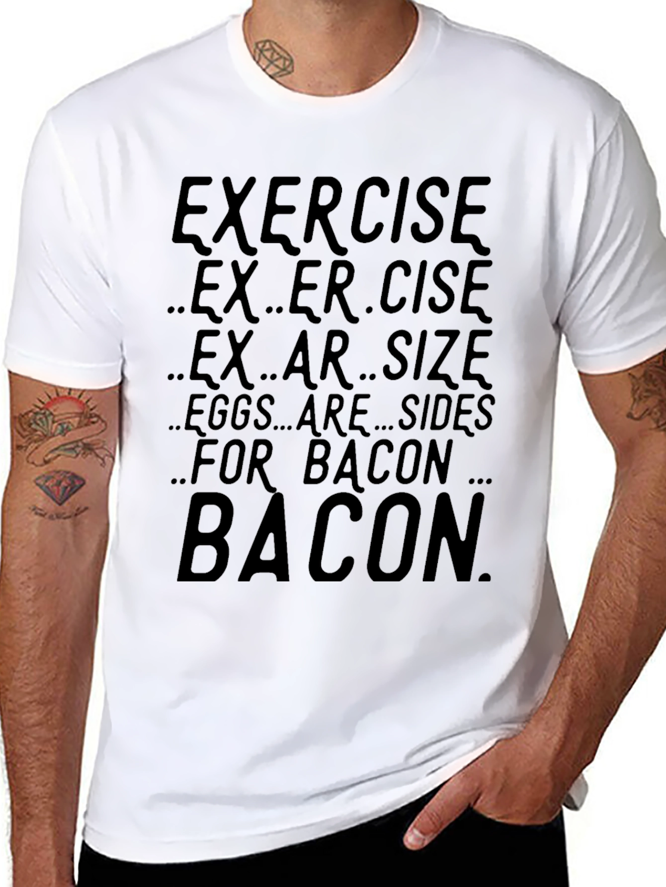 Exercise? Bacon Mens Graphic T-Shirt