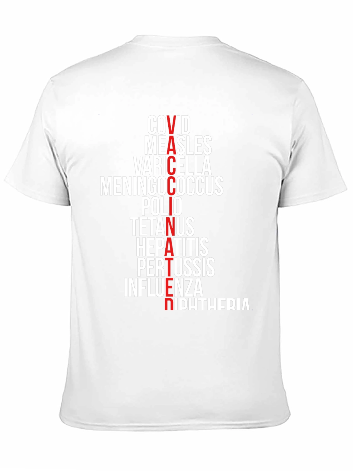 Vaccinated Diseases T-Shirt - Mens Cotton Crewneck