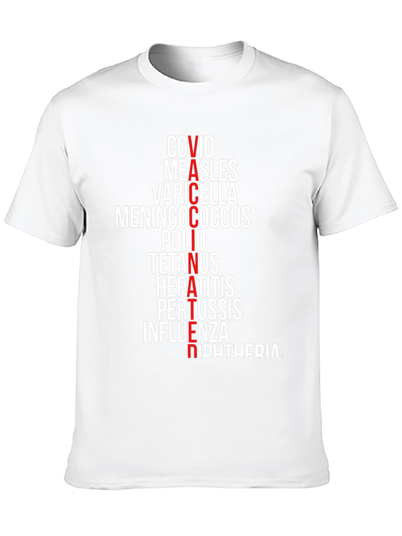 Vaccinated Diseases T-Shirt - Mens Cotton Crewneck