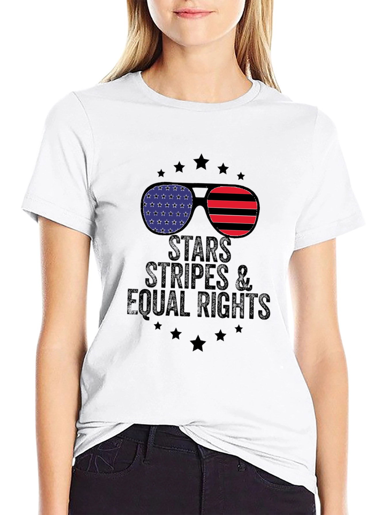 Stars Stripes & Equal Rights Graphic T-Shirt