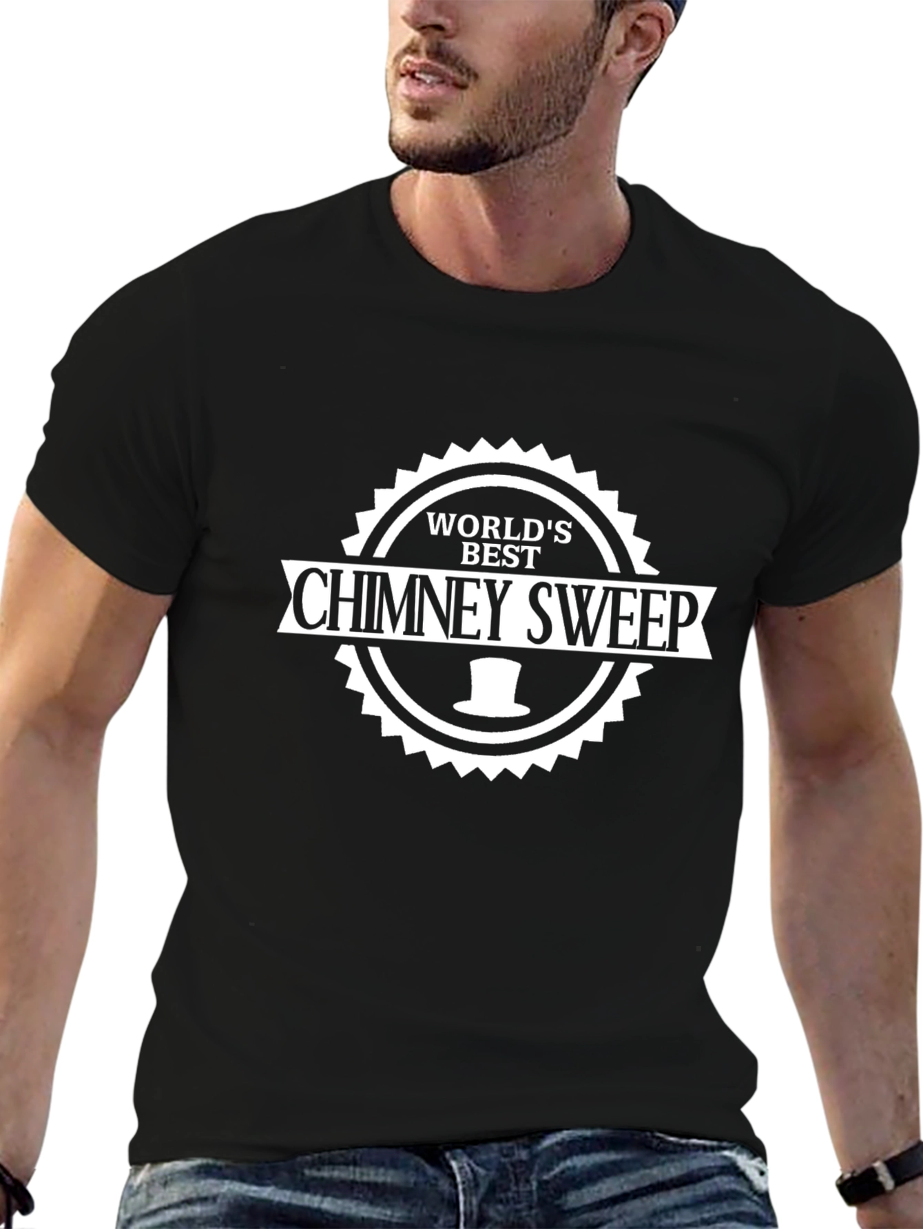 Worlds Best Chimney Sweep Black T-Shirt