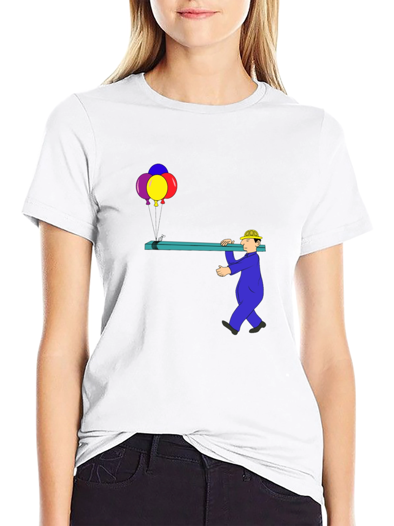 Construction Worker Carrying Wood T-Shirt