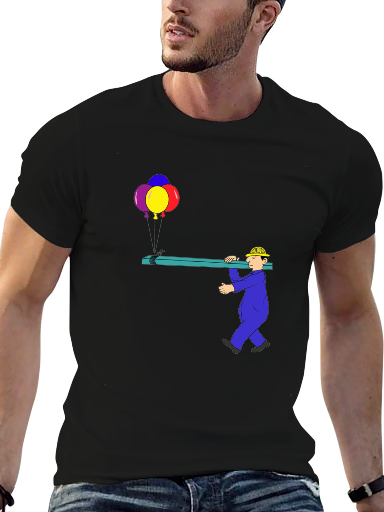 Construction Worker Carrying Wood T-Shirt