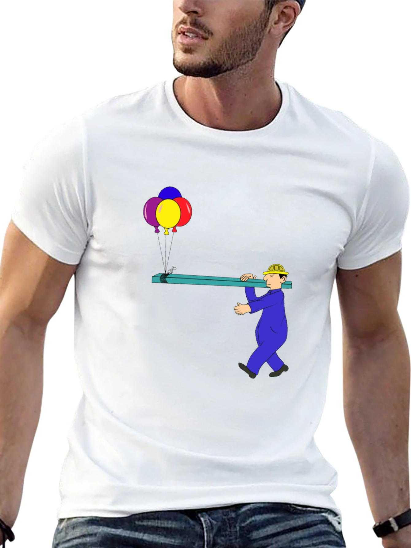 Construction Worker Carrying Wood T-Shirt