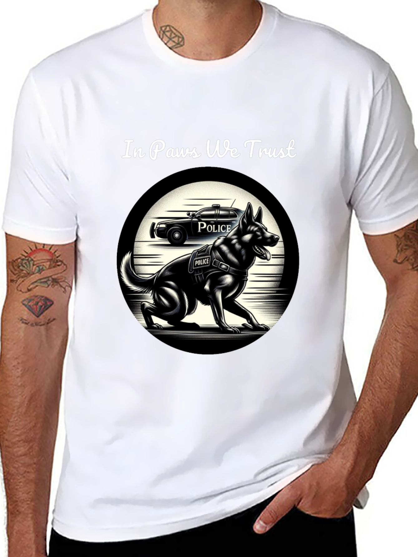 In Paws We Trust K-9 Police Dog T-Shirt