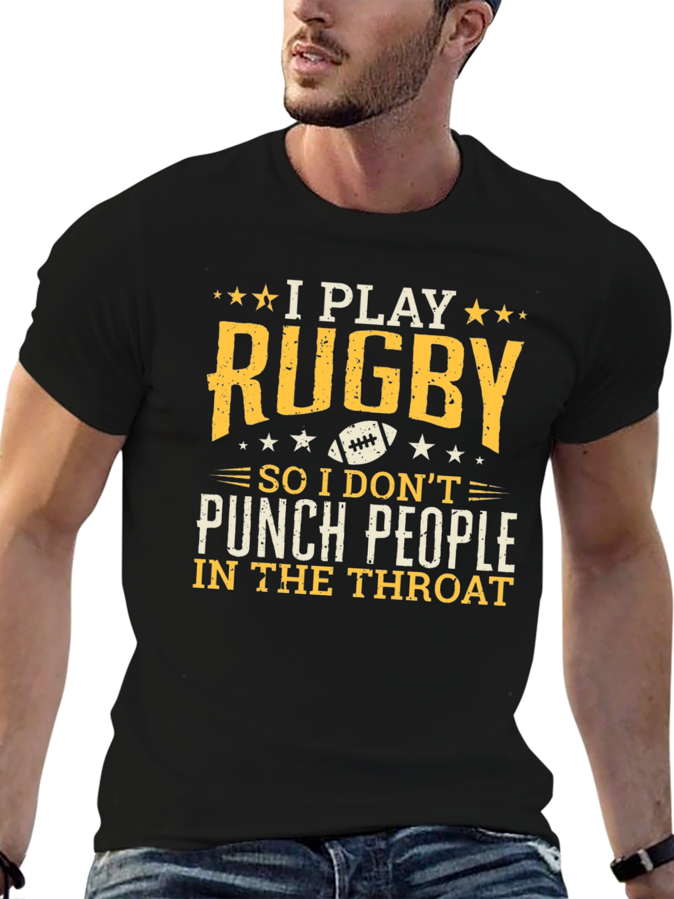 Rugby Player Graphic Tee: I Play Rugby T-Shirt