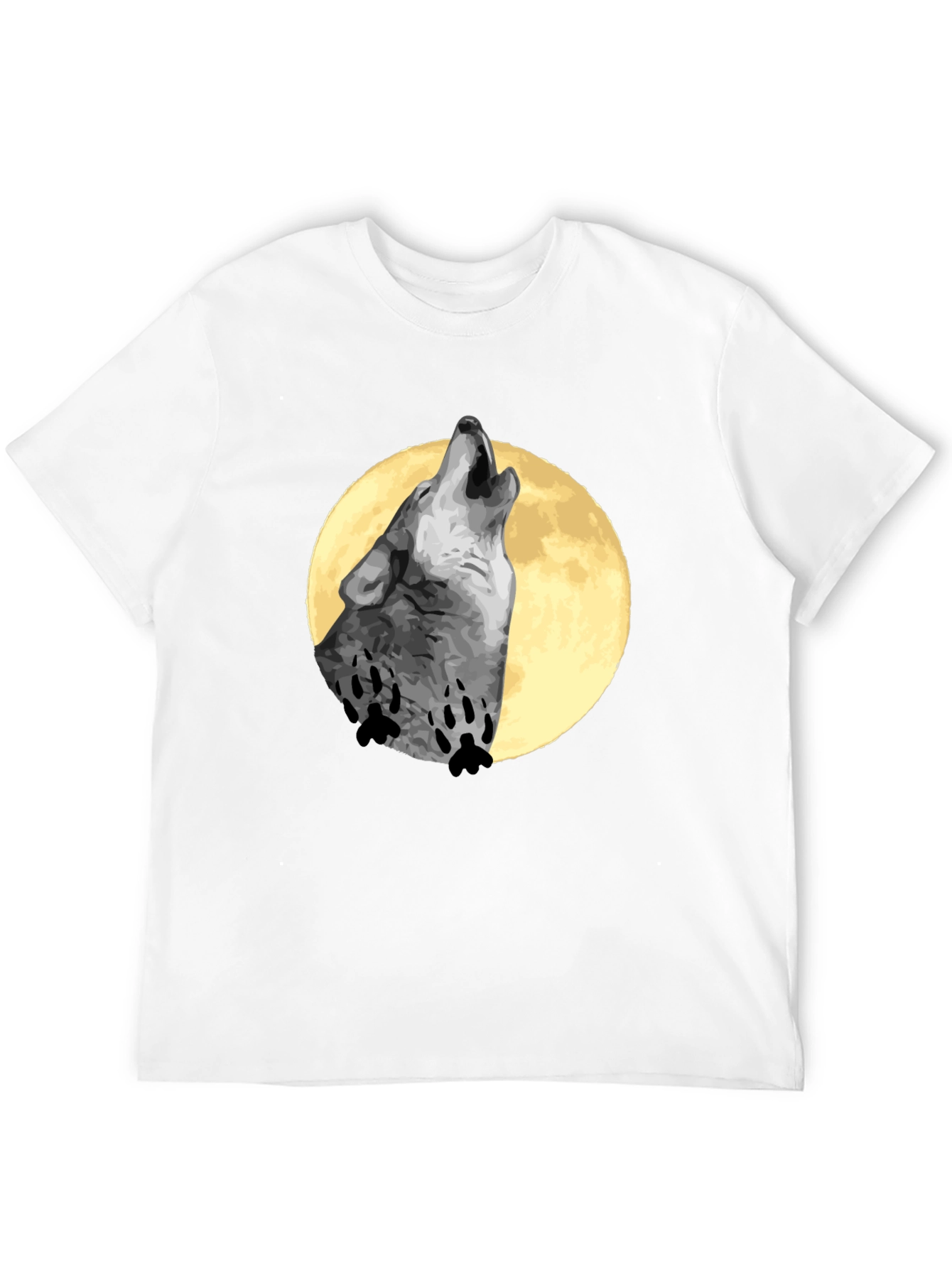 Wolf Howling Moon T-Shirt - Black Cotton Tee