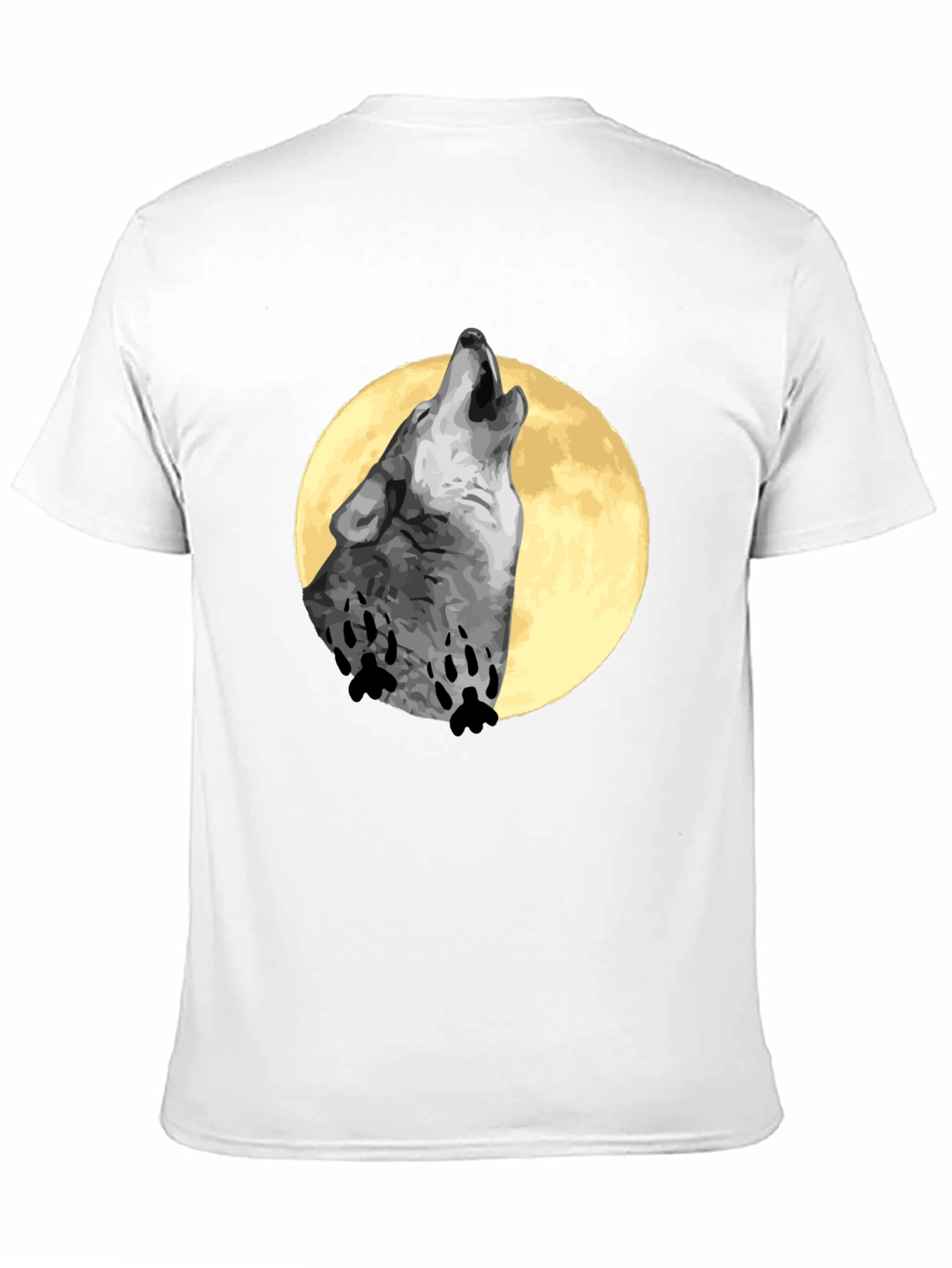 Wolf Howling Moon T-Shirt - Black Cotton Tee