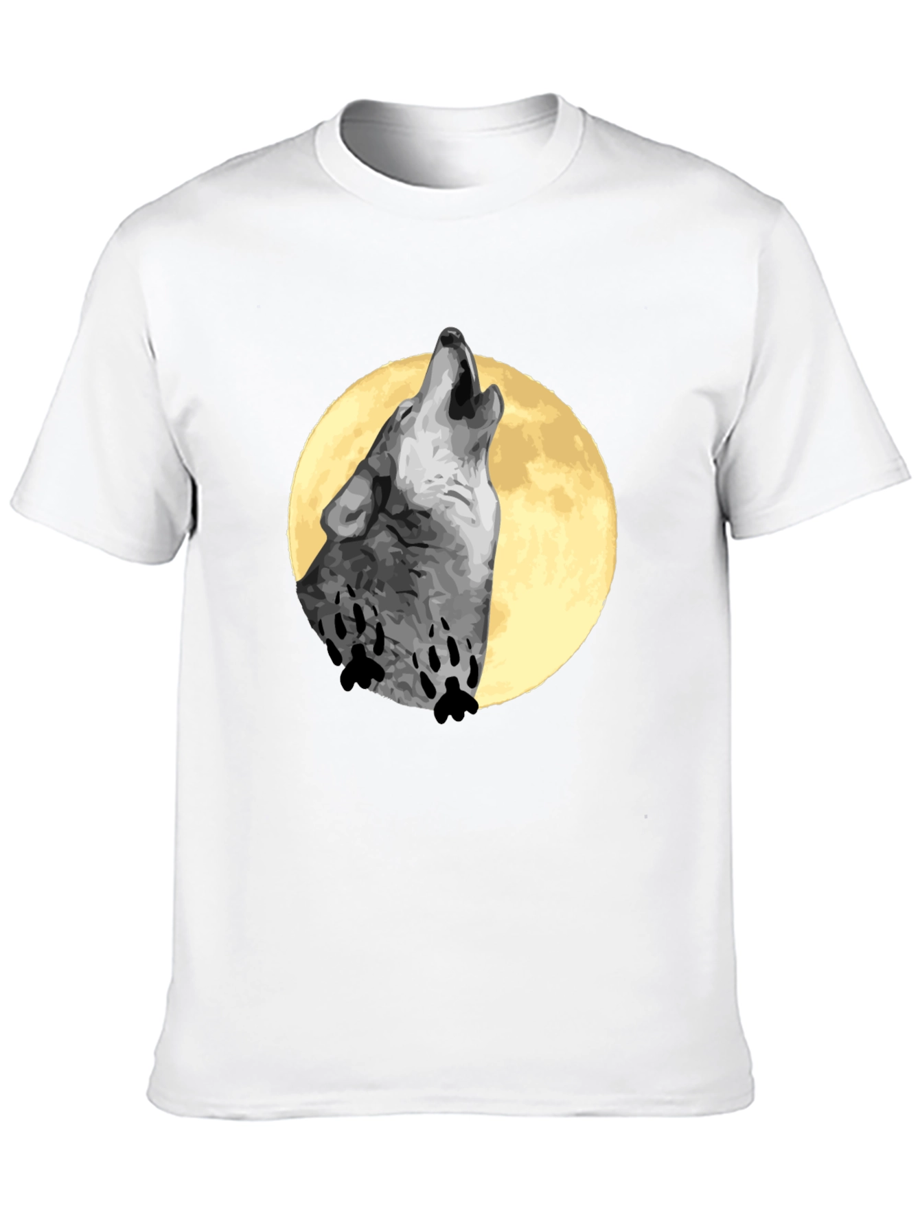 Wolf Howling Moon T-Shirt - Black Cotton Tee