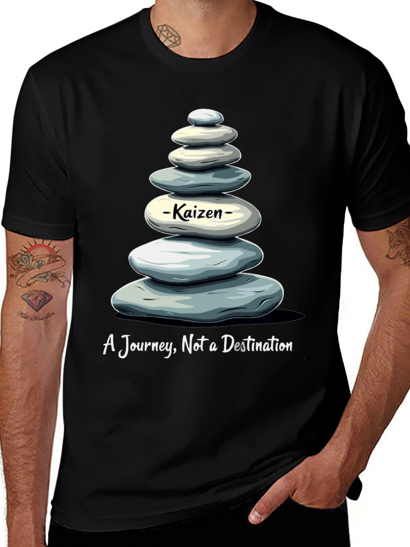 Kaizen Stone Stack Tee - Journey Not Destination