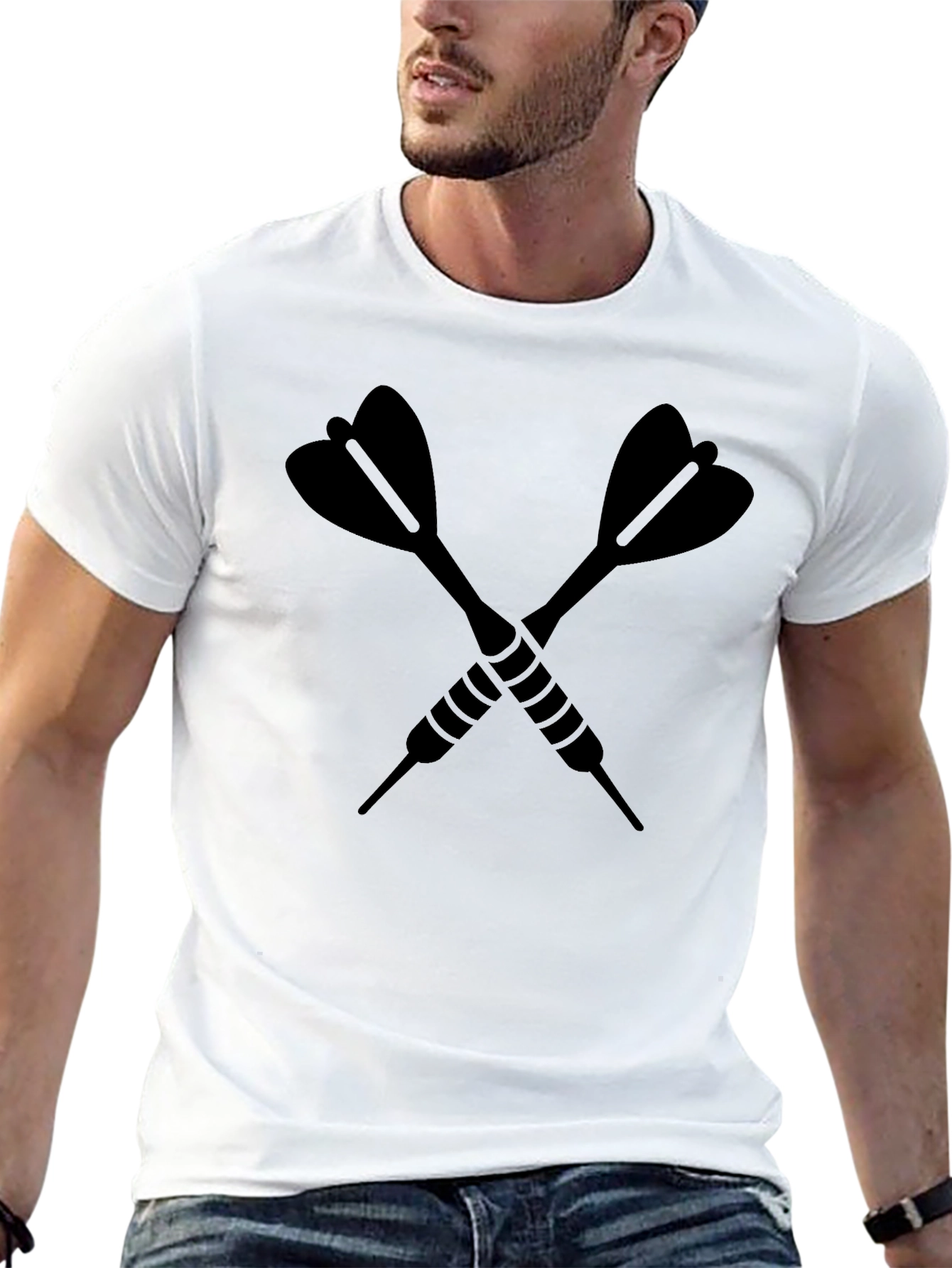 Crossed Darts Graphic Tee - Black Casual Shirt