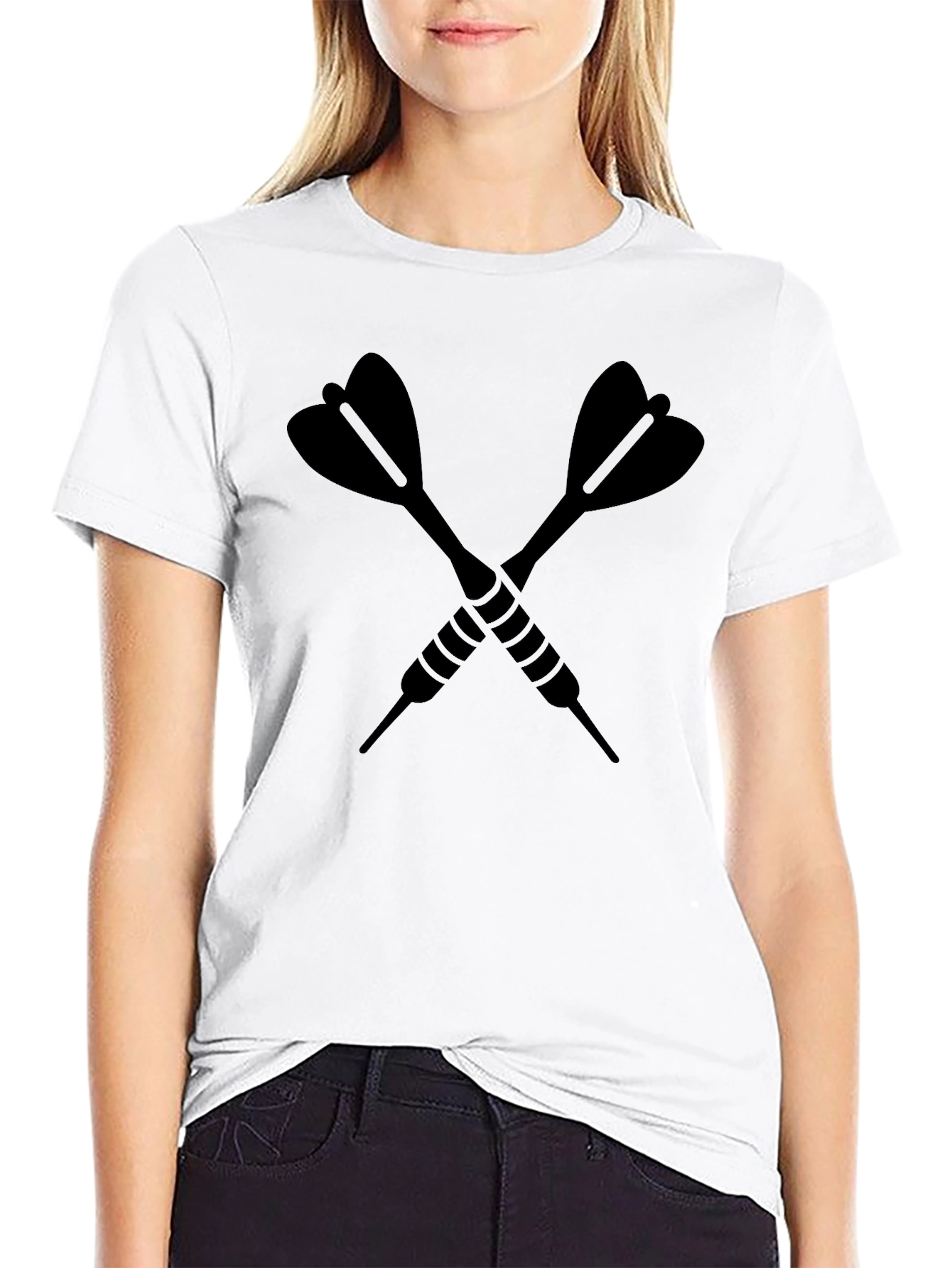 Crossed Darts Graphic Tee - Black Casual Shirt