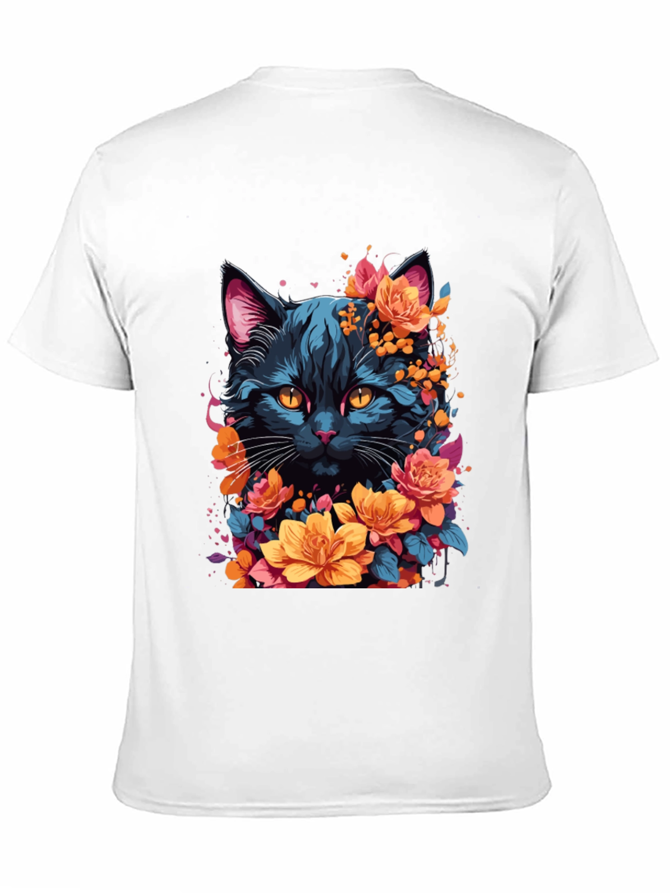 Floral Cat Graphic T-Shirt