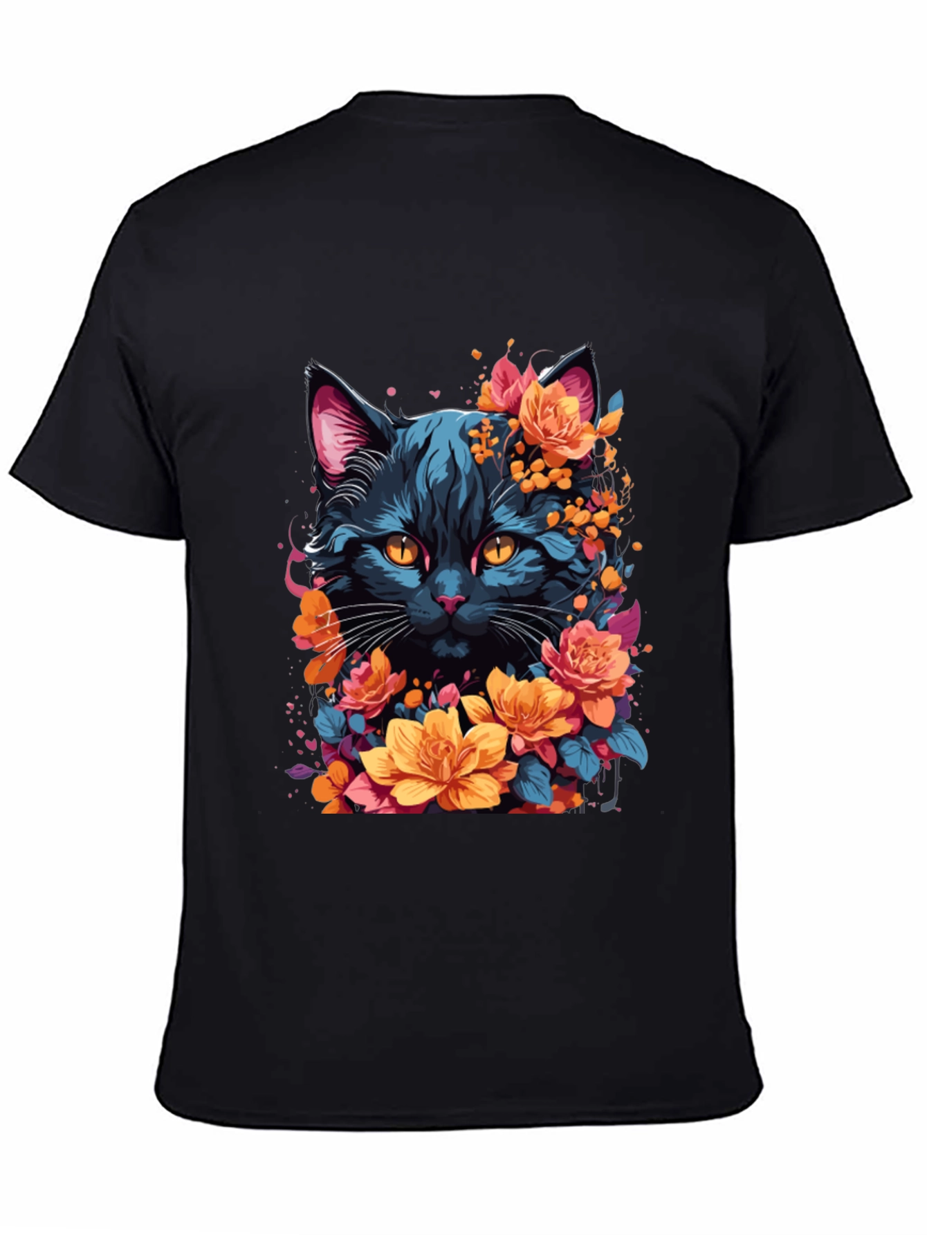 Floral Cat Graphic T-Shirt