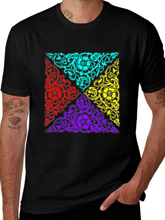 Floral Quarters Graphic Tee - Vivid Colors