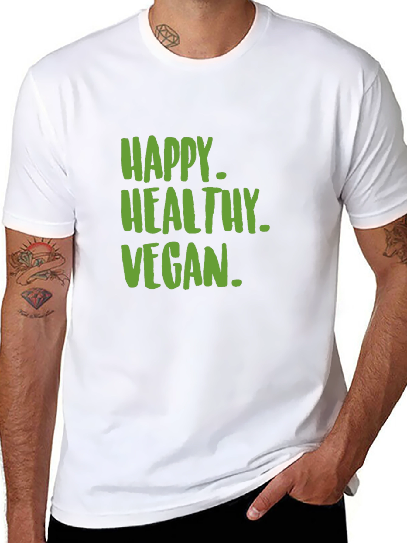 Happy Healthy Vegan T-Shirt - Unisex Graphic Tee