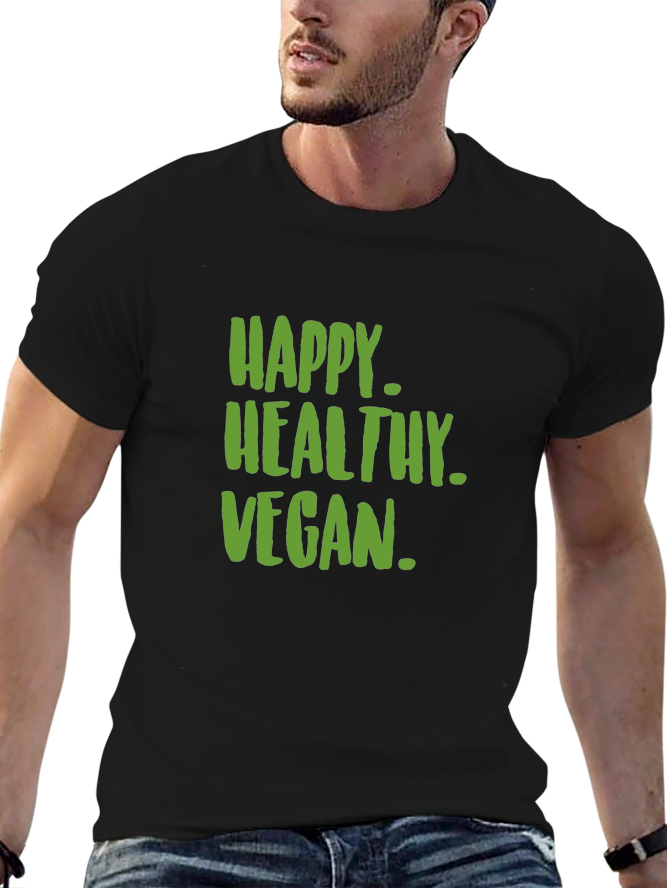 Happy Healthy Vegan T-Shirt - Unisex Graphic Tee