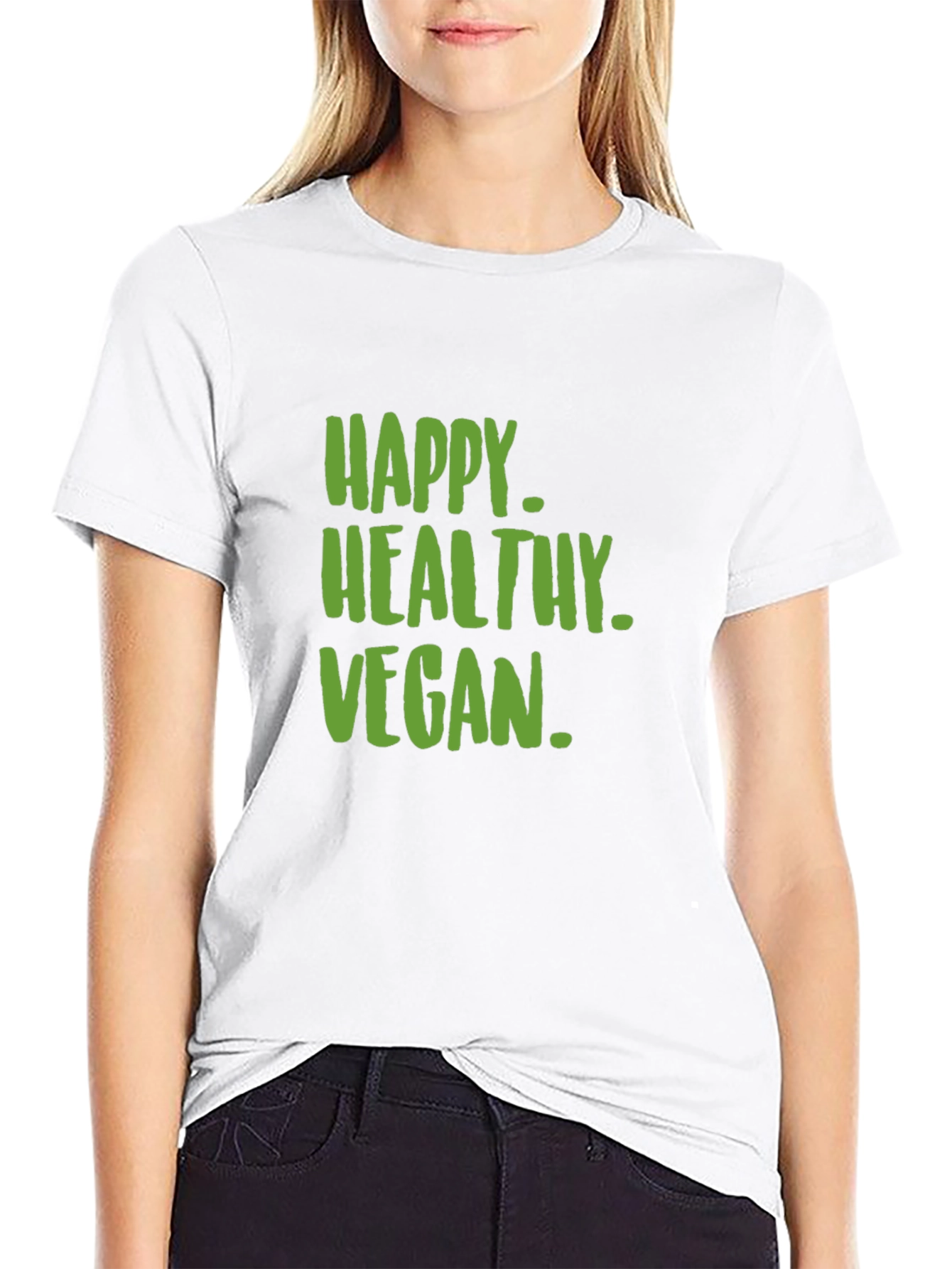 Happy Healthy Vegan T-Shirt - Unisex Graphic Tee