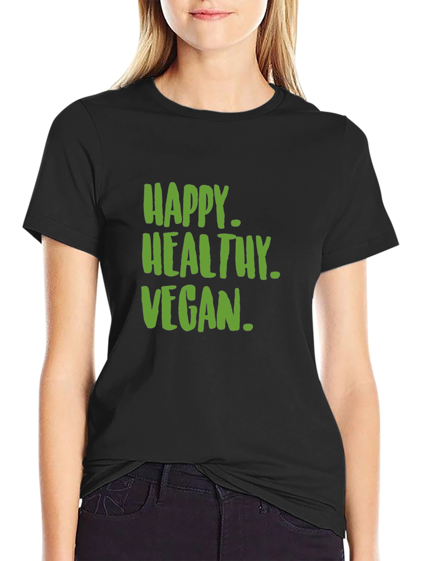Happy Healthy Vegan T-Shirt - Unisex Graphic Tee
