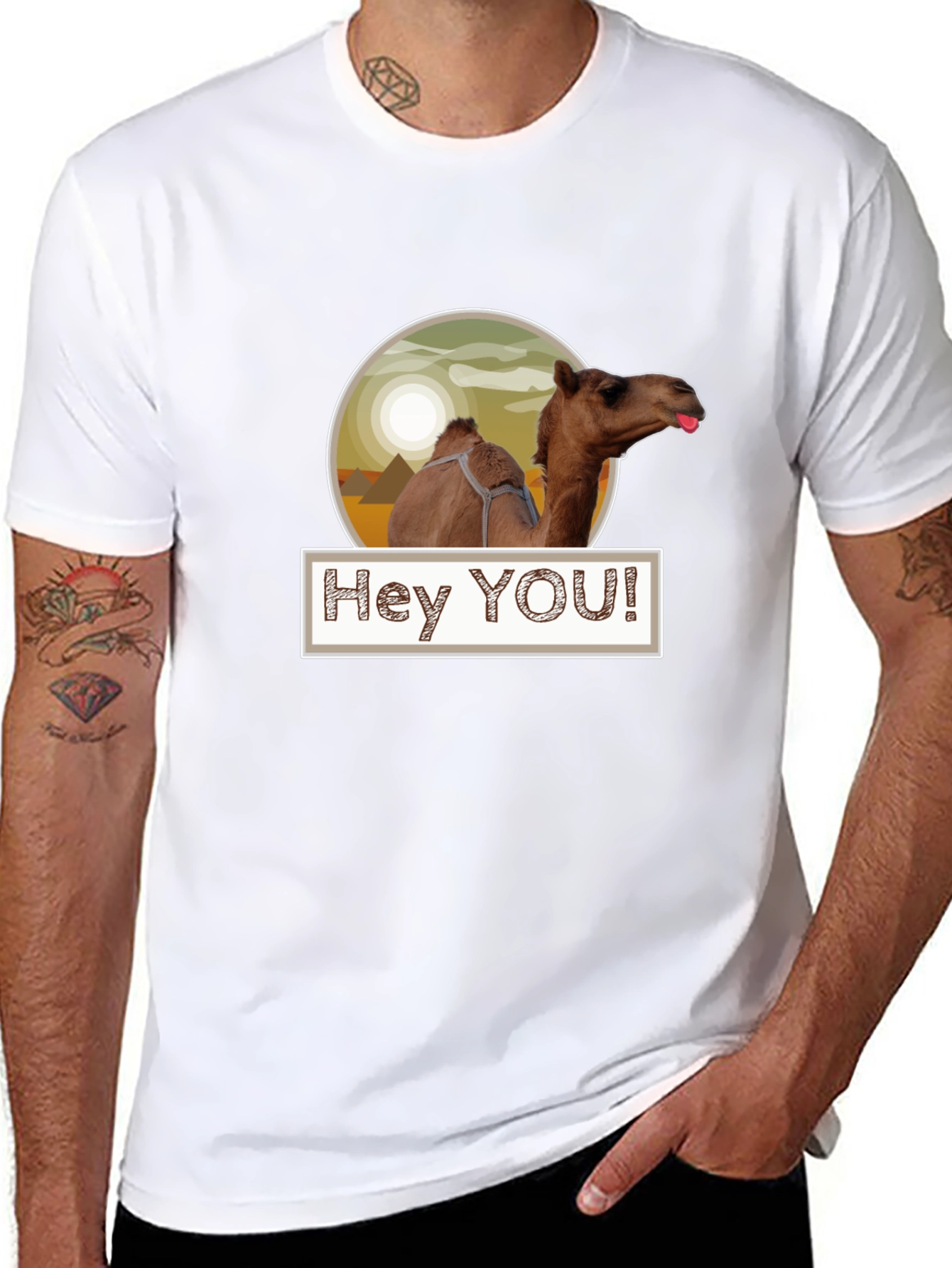 Hey YOU! Camel T-Shirt - Black