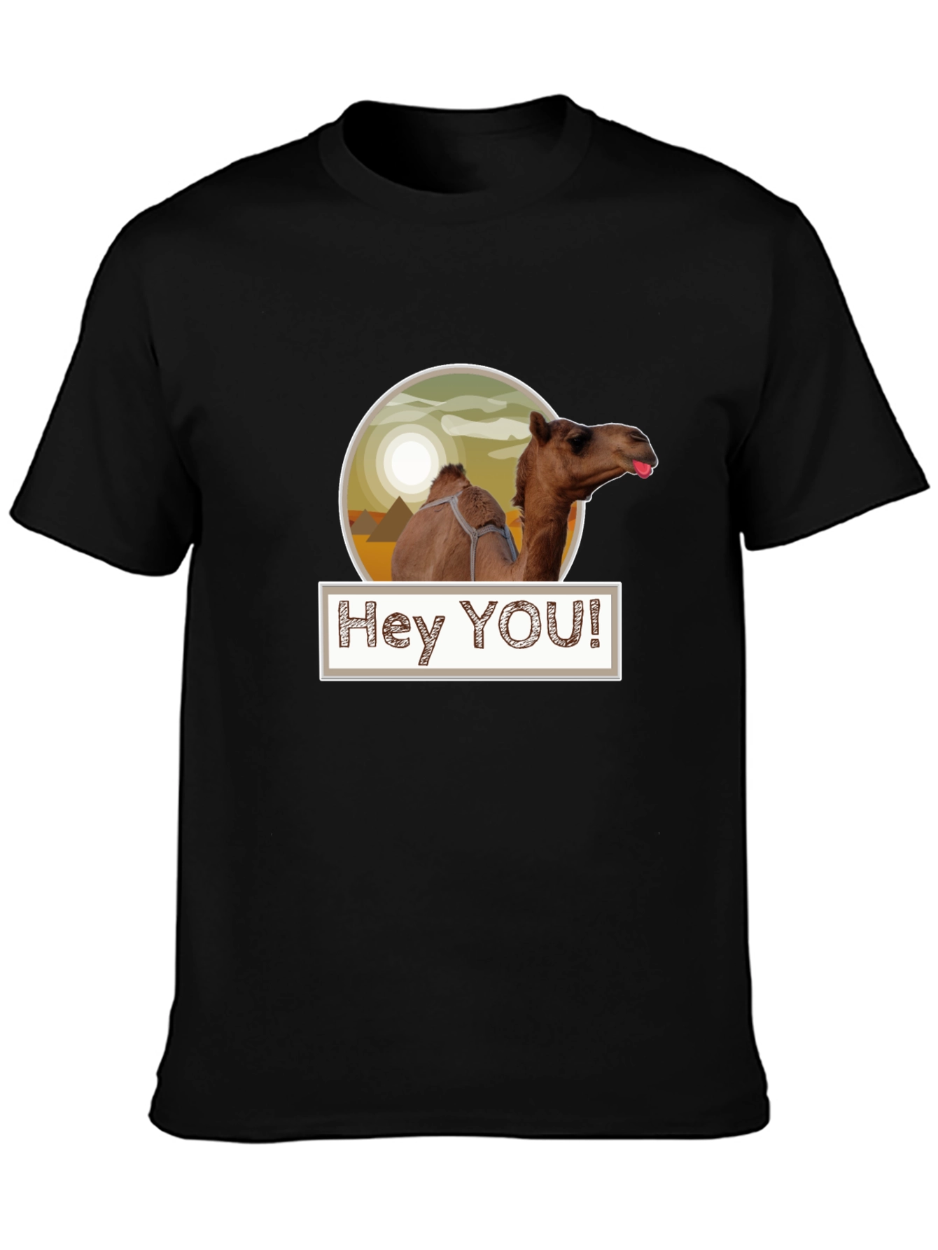 Hey YOU! Camel T-Shirt - Black