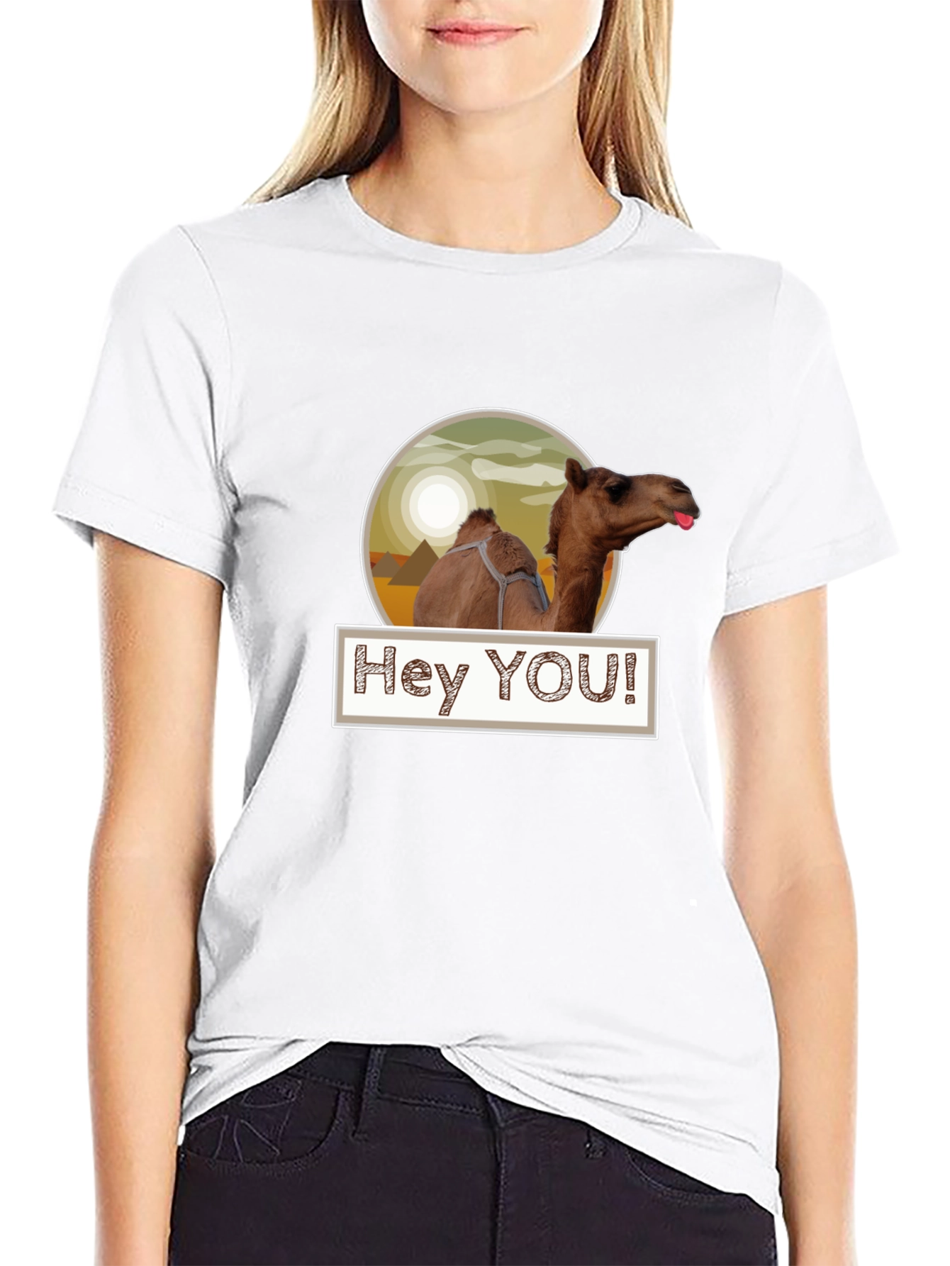 Hey YOU! Camel T-Shirt - Black