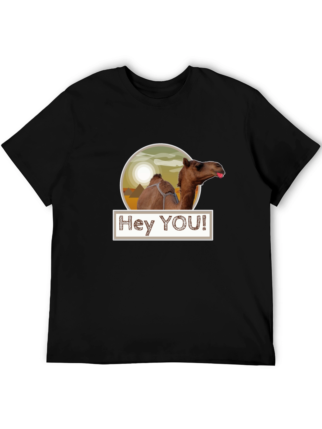 Hey YOU! Camel T-Shirt - Black
