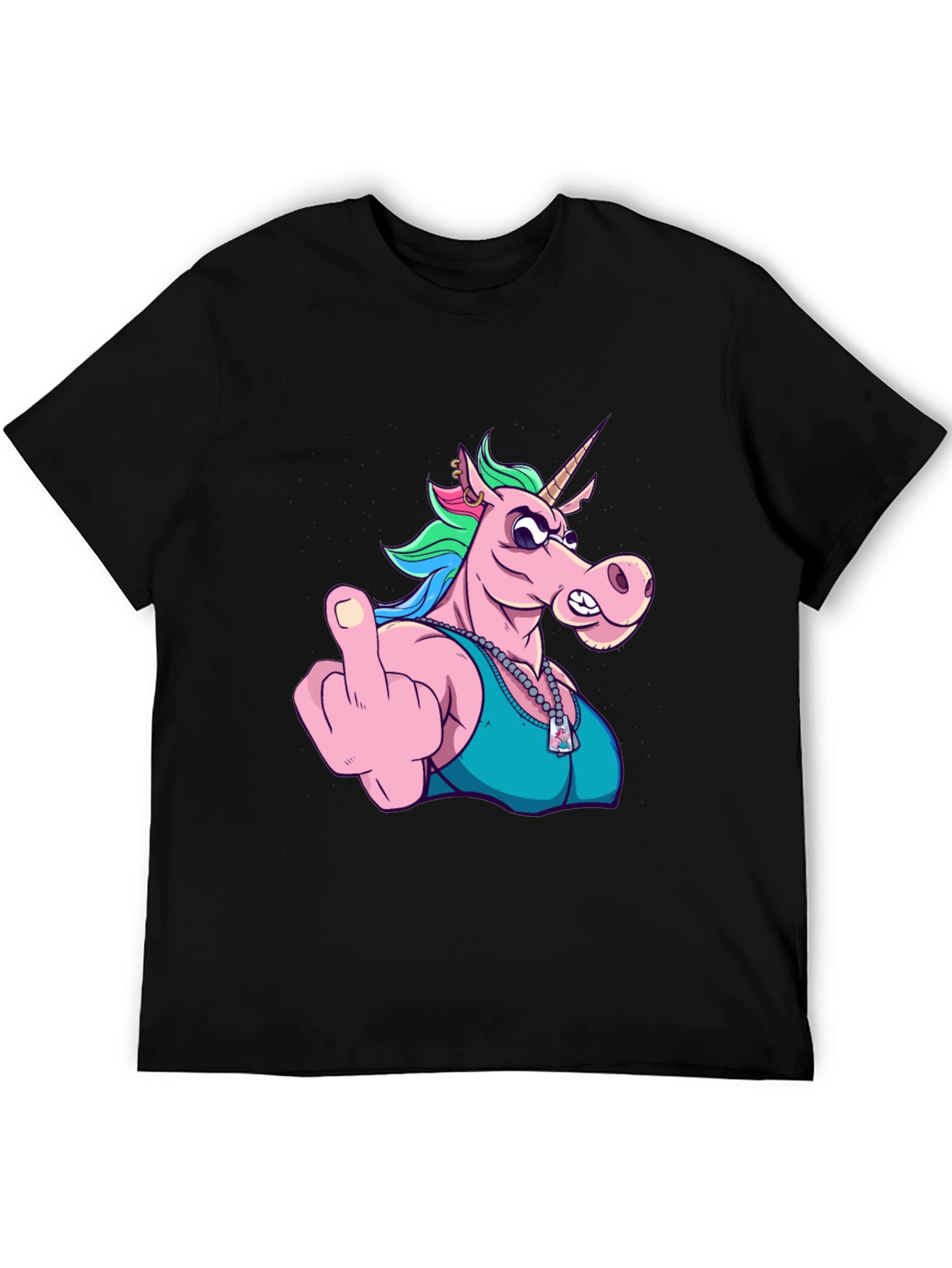 Funny Unicorn Middle Finger Graphic Tee
