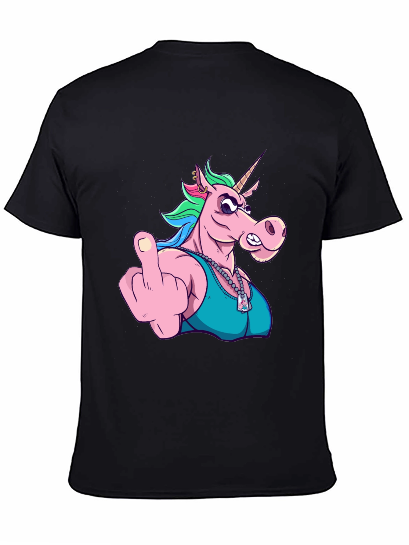 Funny Unicorn Middle Finger Graphic Tee
