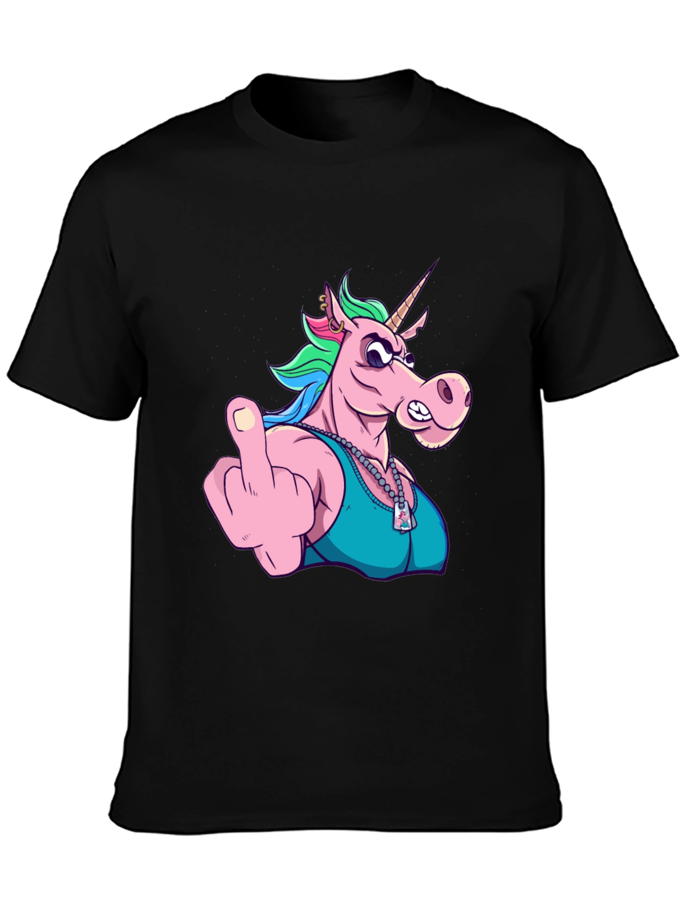 Funny Unicorn Middle Finger Graphic Tee
