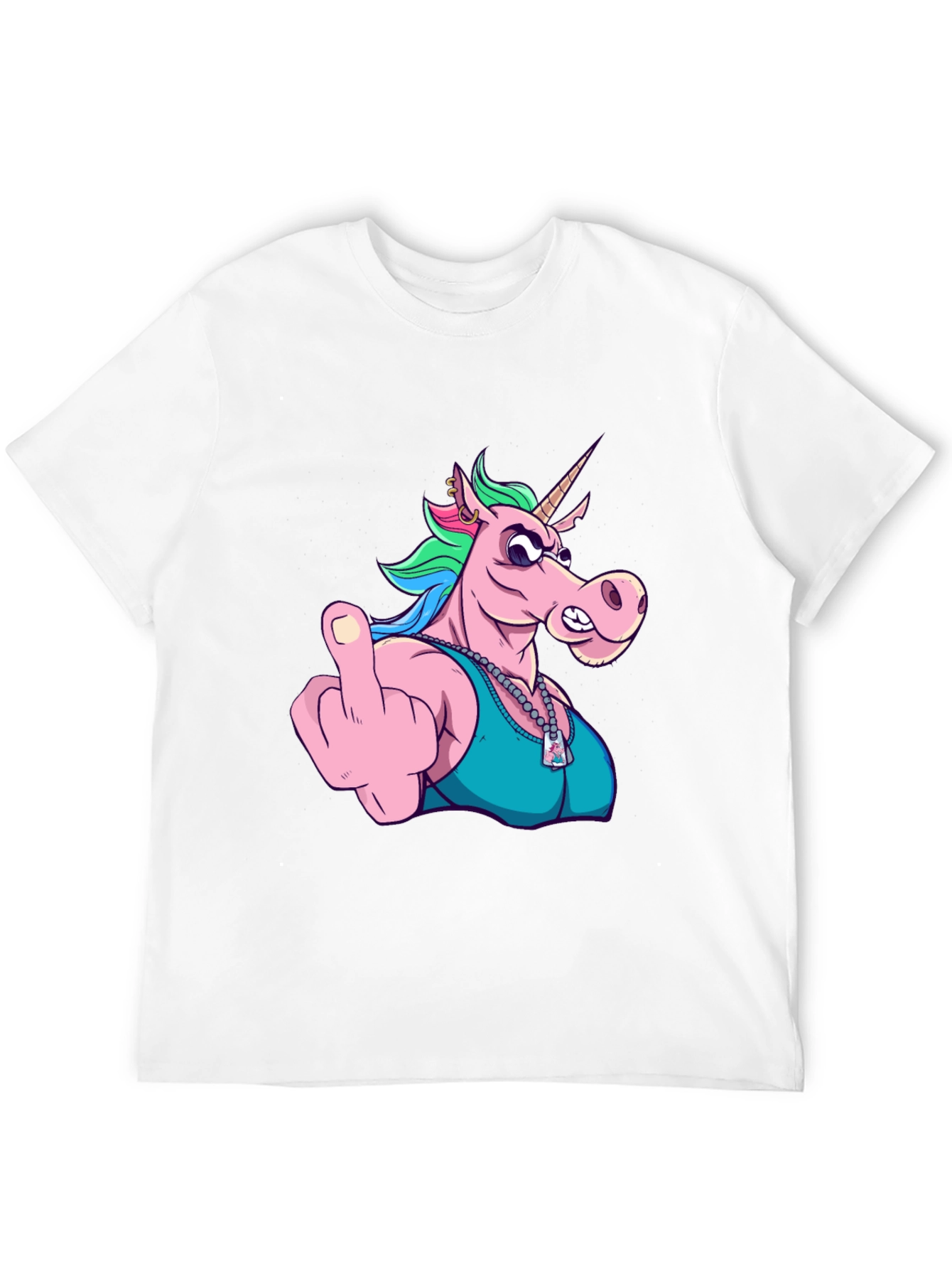 Funny Unicorn Middle Finger Graphic Tee