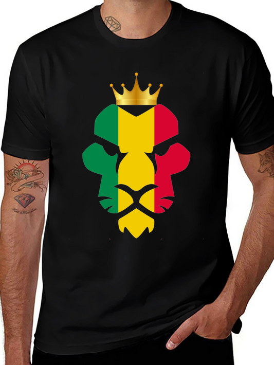 Rasta Lion King T-Shirt - Black Graphic Tee