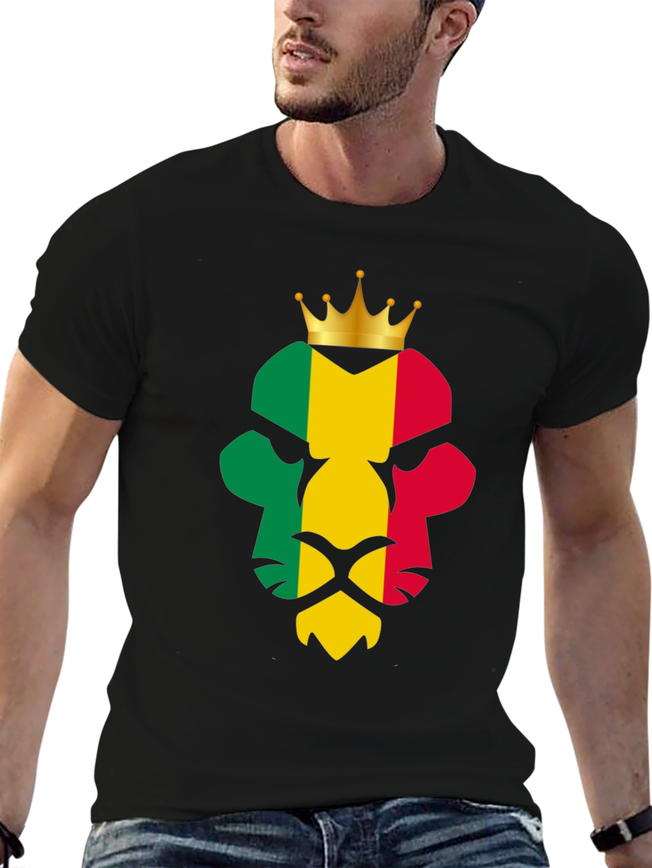 Rasta Lion King T-Shirt - Black Graphic Tee